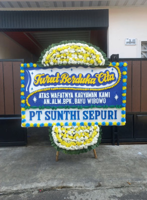 Papan Bunga Duka di Karya Jaya